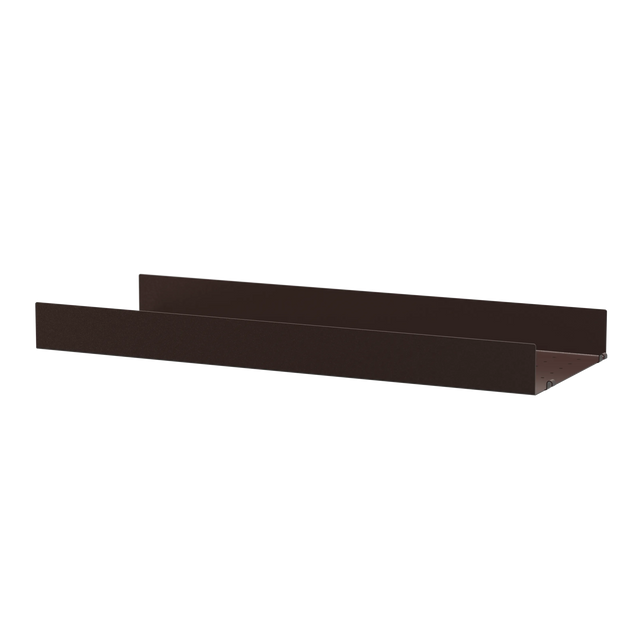 String Metallboden hohe Kante 78×30cm Dunkelbraun – Regalboden aus Metall für das String Regal