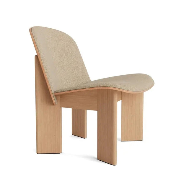 HAY Chisel 85 Lounge Chair – Lacquered Oak mit Polster Turf Sand