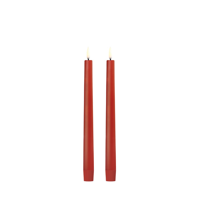 LED Stabkerzen 2er-Set 2,3 x 25 cm Red von Uyuni