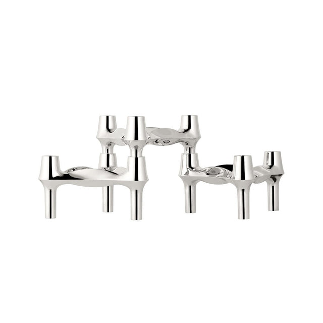 BMF Kerzenhalter 3er Set Chrom - Stoff Nagel - DesignWe.Love