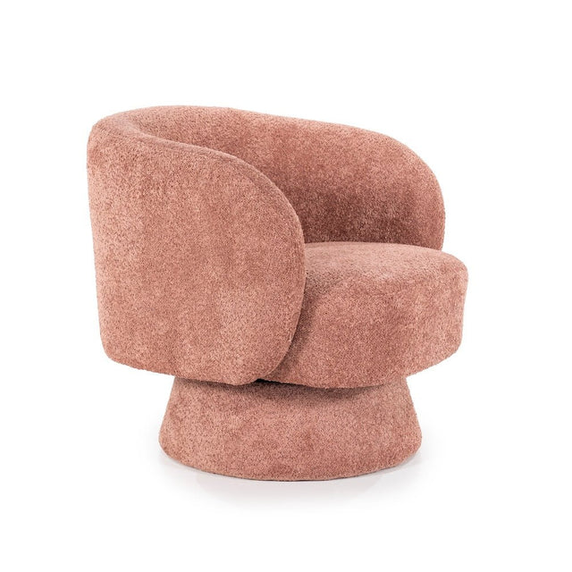 Drehbarer Loungesessel Balou Bouclé Terrakotta - By Boo - DesignWe.Love