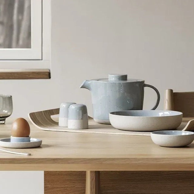 Eierbecher aus Keramik 2er - Set SABLO Stone - blomus - DesignWe.Love