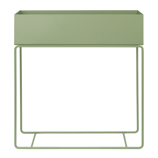 ferm LIVING Plant Box in Tea Green – Blumenkasten aus Metall mit Füßen
