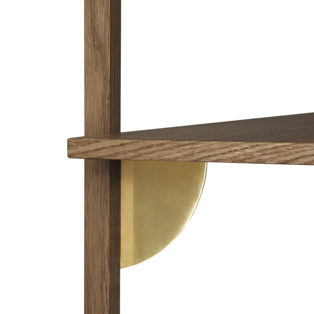 ferm LIVING Sector Shelf Wandregal aus Eiche geräuchert mit poliertem Messing