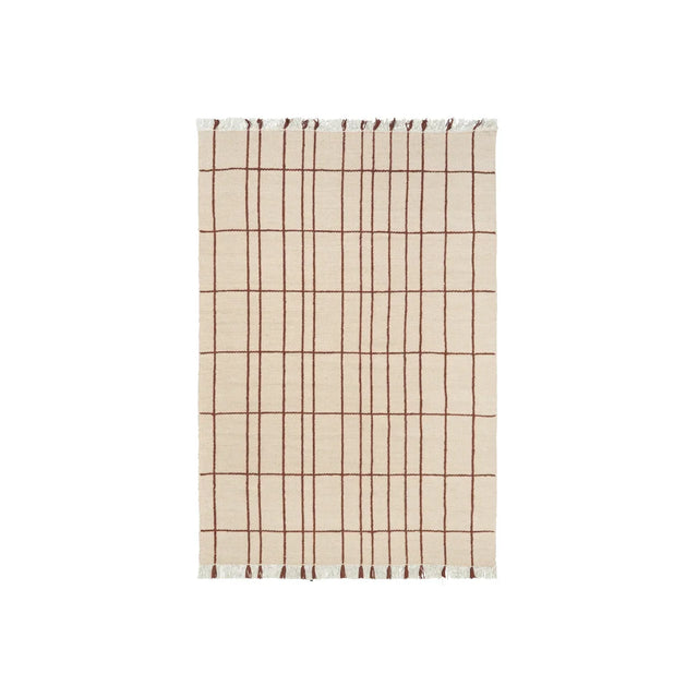 ferm LIVING Sen Teppich kariert 170 × 240 cm in Chestnut