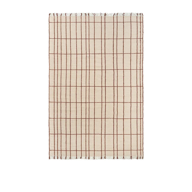 ferm LIVING Sen Wollteppich 200 × 300 cm Parchment/Chestnut