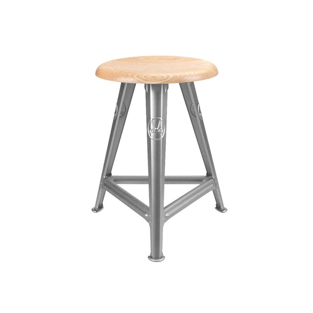 Hocker Schemel Esche 50cm Naked Steel - Rowac - DesignWe.Love