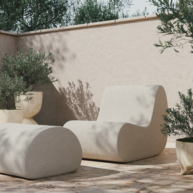 Pouf Outdoor Rouli Pure Bouclé - fermLIVING - DesignWe.Love