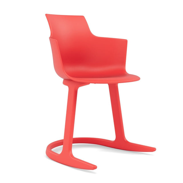Varier Social Tilt Esszimmerstuhl mit Armlehne in Red – Schalenstuhl von Snøhetta