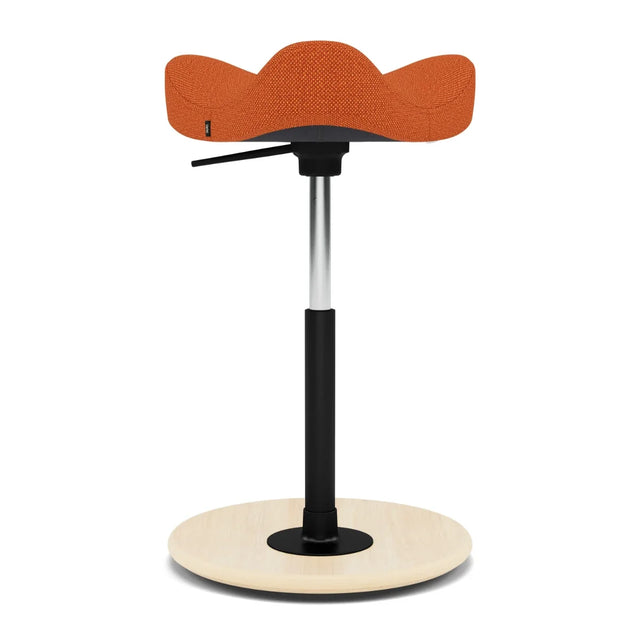 Varier Move Sattelhocker höhenverstellbar, Holzbasis Natur, Bezug Hallingdal 65 590, Packshot