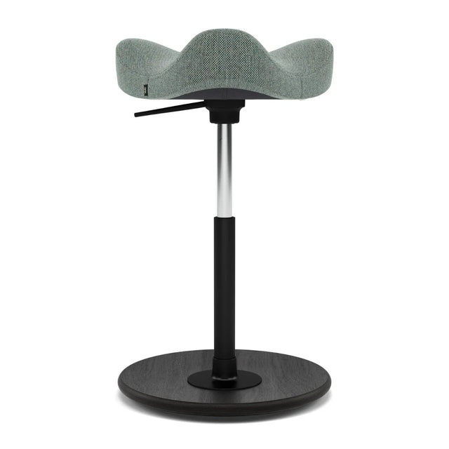 Varier Move Sattelhocker höhenverstellbar, Holzbasis Schwarz, Bezug Re-Wool 868, Packshot