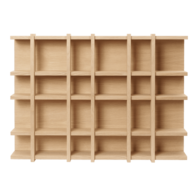 ferm LIVING Tilem Wandregal 6×4 Querformat aus Eiche natur – Setzkasten mit Fächern für Tassen und Keramik