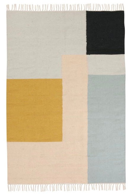 Kelim Rug Teppich Squares 140 x 200 cm - ferm LIVING - DesignWe.Love