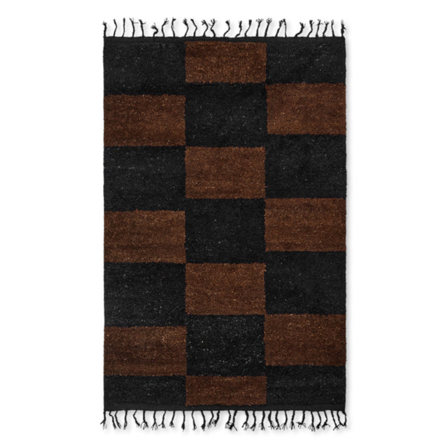 Woll-Teppich Mara, 120 x 180 cm schwarz / chocolate - ferm LIVING