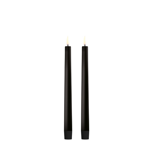 LED Stabkerzen 2er-Set 2,3 x 25 cm Plain Black von Uyuni
