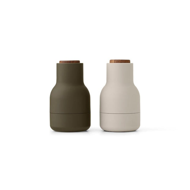 Audo Bottle Grinder Small Gewürzmühlen 2er Pack in Hunting Green/Beige – Salz- und Pfeffermühle