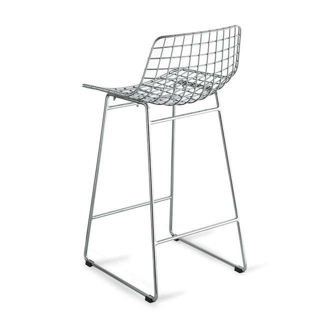 Design Barhocker Chrom von hinten