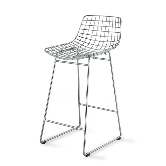 HKliving Wire Barhocker chrom – Barhocker mit Lehne aus Metall