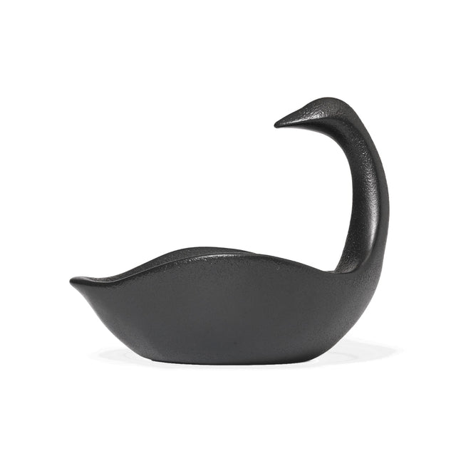 ferm LIVING Swan Centrepiece – Schwan Deko-Schale aus schwarz glasierter Keramik