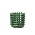 ferm LIVING Ceramic Basket Small Grün – Obstschale aus Keramik im Flechtdesign