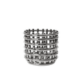 ferm LIVING Ceramic Basket Small Silber – Obstschale aus Keramik im Flechtdesign