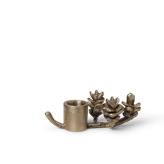 ferm LIVING Forest Kerzenhalter Messing – kleiner Kerzenständer in Zweigform