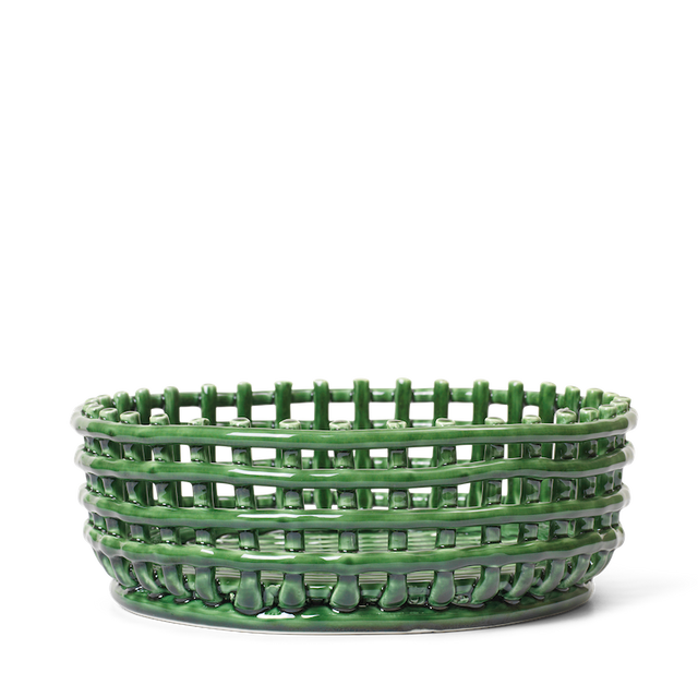 Obstschale von ferm LIVING Ceramic Basket Centerpiece Grün