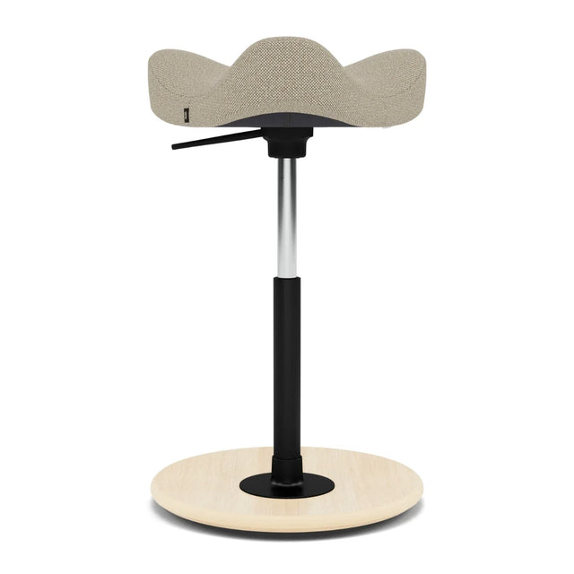 Varier Move Compact Sattelhocker, Holzbasis Natur, Bezug Hallingdal 65 220, Packshot