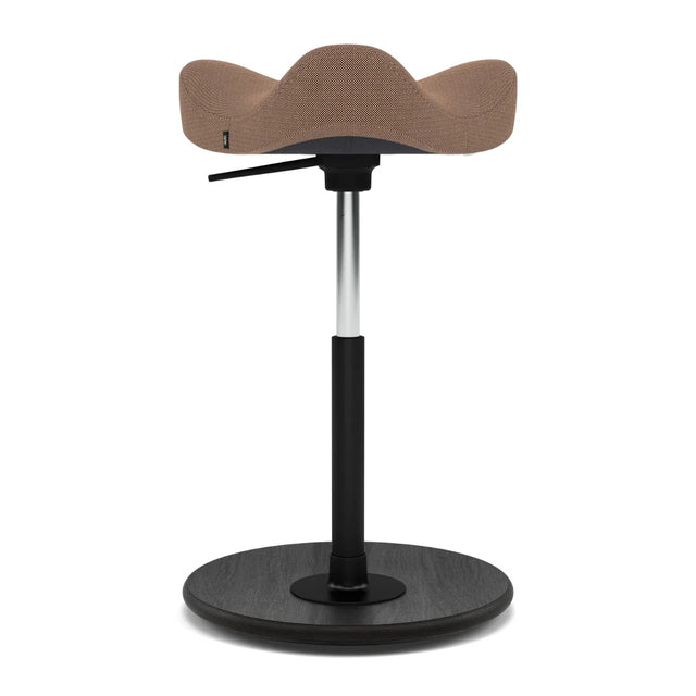 Varier Move Compact Sattelhocker, Holzbasis Schwarz, Bezug Technicolour 0520, Packshot