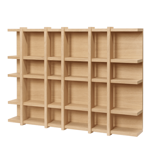 ferm LIVING Tilem Wandregal 6×4 Querformat aus Eiche natur – Setzkasten mit Fächern für Tassen und Keramik