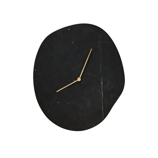 Wanduhr Melt Schwarzer Marmor - ferm LIVING